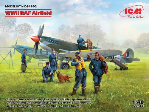 WWII RAF Airfield (Spitfire Mk.IX, Spitfire Mk.VII, RAF Pilots and Ground Personnel 7 figures)