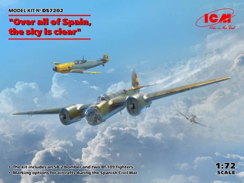 ICM - Over all of Spain, the sky is clear (SB 2M-100 Katiushka + two Me 109 E3 Pilot Ace) 