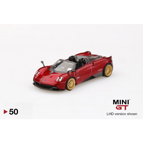 Minigt - 1:64 Pagani Huayra Roadster Rosso Monza, Left Hand Drive, Red - Mini Gt