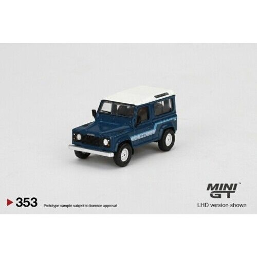 Minigt - 1:64 Land Rover Defender 90 County Wagon, Stratos Blue - Mini Gt