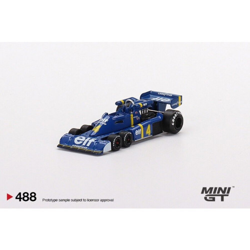 Minigt - 1:64 Tyrell P34 6-Wheeler #4 Spanish Gp, 1976, Blue/Yellow - Mini Gt