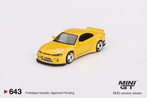 Minigt - 1:64 Nissan Silvia S15 Rocket Bunny 1999 - 2002, Bronze Yellow - MINI GT