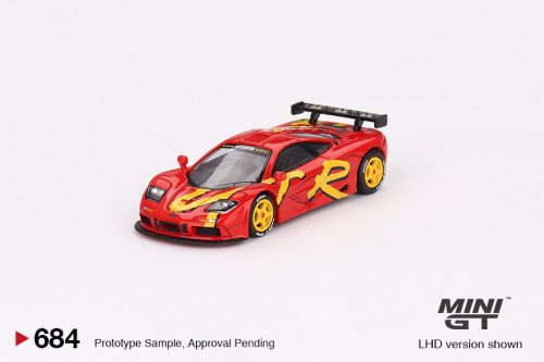 Minigt - 1:64 McLaren F1 GTR Presentation, Red/Yellow 1996 (LHD) - MINI GT