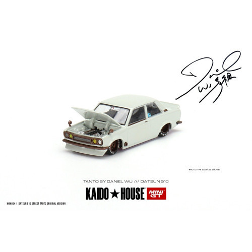 Minigt - 1:64 Kaido House Datsun 510 Pro Street Tanto V1, White - Mini Gt