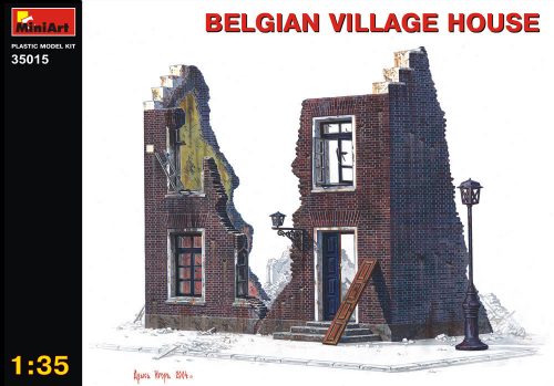 Miniart - Belgisches Landhaus Ruine Halbrelief