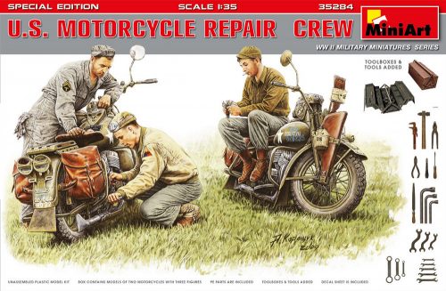 Miniart - U.S. Motorcycle Repair  Crew Special Edition