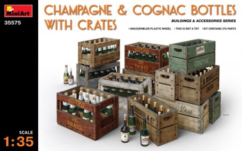 MiniArt - Champagne & Cognac Bottles w/Crates