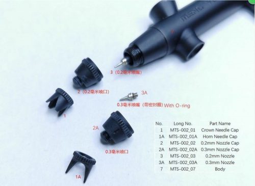 Meng Model - Nozzle 0,3mm -YUN MO 0.2/0.3mm HIGH PRECISION AIRBRUSH