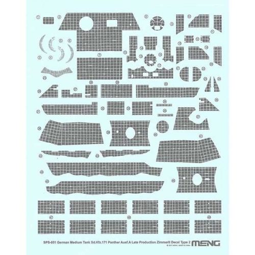 Meng Model - German Medium Tank Panther Ausf.A Late Zimmerit Decal Type B