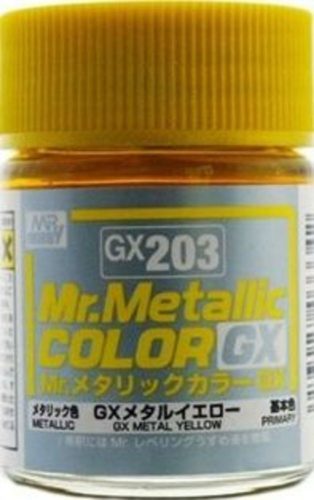 Mr Hobby - Gunze - Mr Hobby -Gunze Mr. Metallic Color GX (18 ml) Metal Yellow