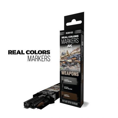 AK-Interactive - RCM103 WEAPONS - SET 3 REAL COLORS MARKERS