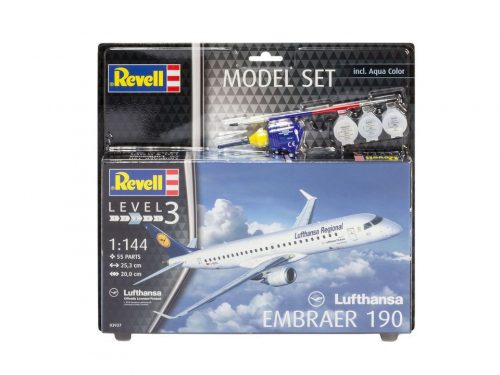 Revell - Model Set Embraer 190 Lufthansa 1:144 (63937)