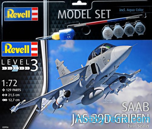 Revell - Model Set Saab JAS-39D Gripen Tw 1:72 (63956)