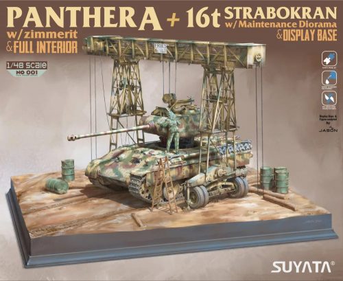 Suyata - Panther A W/ Zimmerit &Full Interior+16T Strabokran W/ Maintenance Diorama & Display Base