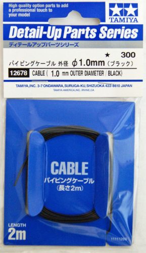 Tamiya - Cable (1.0 Mm Outer Diameter /Black) Length 2M - Detail Up Parts Series