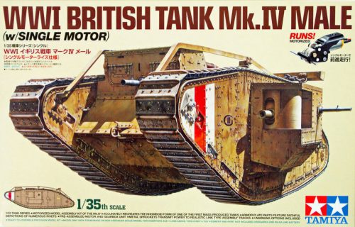 Tamiya - WWI British Tank Mk.IV Male - with Single Motor - 5 figures