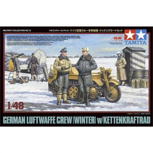 Tamiya - German Luftwaffe Crew (Winter) W/Kettenkraftrad