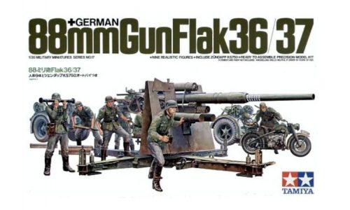 Tamiya - German 88Mm Gun Flak 36/37 - 10 Figures 