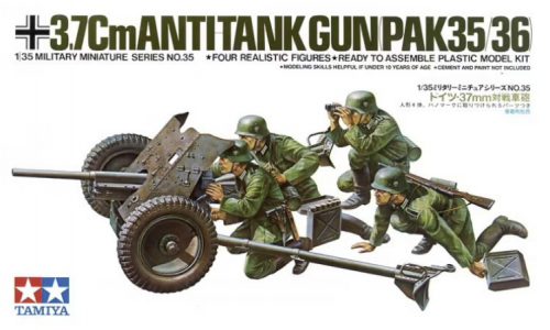 Tamiya - Ger. 37Mm Anti-Tank Gun Kit - 4 Figures 