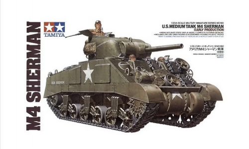 Tamiya - U.S. Medium Tank M4 Sherman - Early Production - 3 Figures 