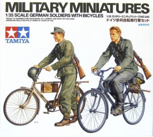 Tamiya - German Soldiers With Bicycles - 2 Figures 