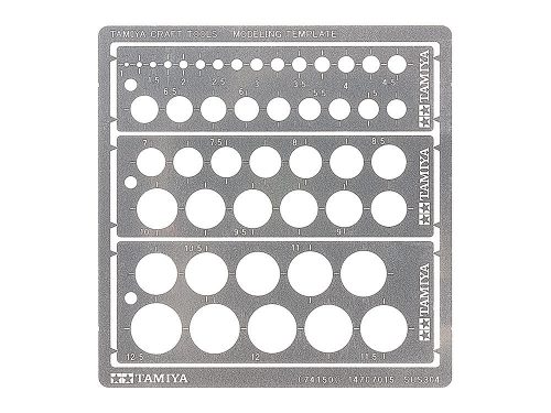 Tamiya - Tamiya Craft Tools Series Modelling Template (Round, 1-12.5mm) For Advanced Users