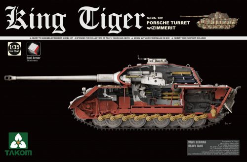 Takom - WWII German Heavy Tank Sd.Kfz.182 King Tiger Porsche Turret with Zimmeri