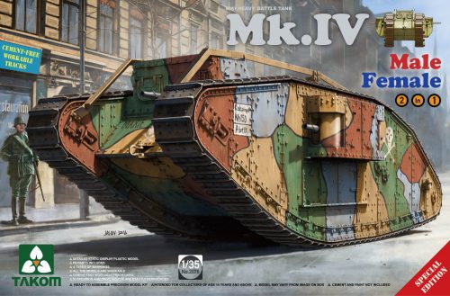 Takom - WW I Heavy Battle Tank Mk.IV 2 in 1( Special edition with new decal and