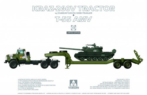 Takom - Kraz 260V Tractor+T55 AMV Tank