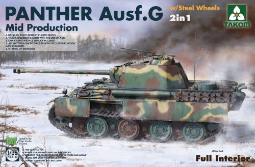 Takom - WWII German medium Tank   Panther Ausf.G  Mid  production w/ Steel Wheels 2 in 1