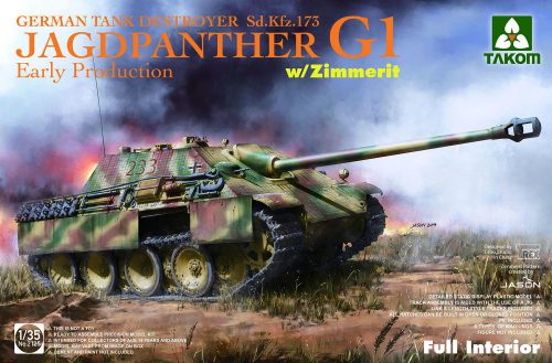 Takom - Jagdpanther G1 early production German Tank Destroyer Sd.Kfz.173  Zimmerit full interior kit