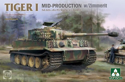 Takom - Tiger I Mid-Production w/Zimmerit Sd.Kfz.181 Pz.Kpfw.VI Ausf.E