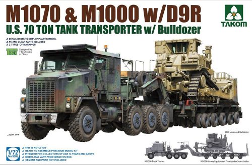 Takom - US M1070 and M1000 with D9R 70 Ton Tank Transporter with Bulldozer