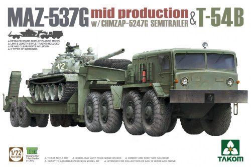 Takom - MAZ-537G  w/ChMZAP-5247G   Semi-trailer mid production & T-54B