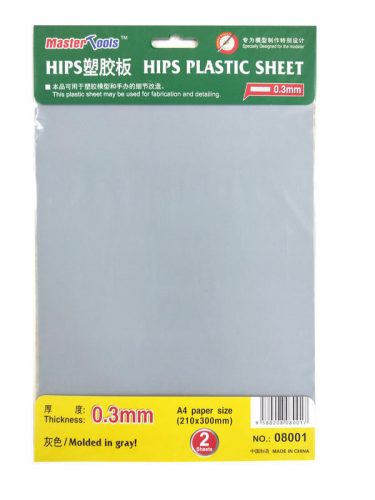 Trumpeter - 0.3mm HIPS PLASTIC SHEET A4 SIZE (210mm*300mm*2PCS)