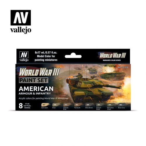 Vallejo - Model Color - WWII American Armour & Infantry Paint set